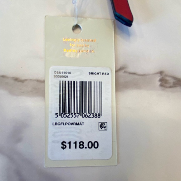 NWT Radley London Large Bright Red Leather Wallet Scotty Dog White Text Dust Bag - Picture 13 of 13